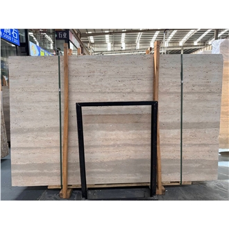 Silver Grey Travertine Polished Slabs