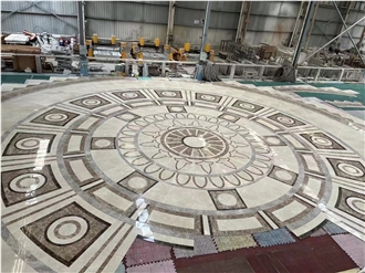 Inlay Marble Emperador Dark And Light Waterjet Medallions
