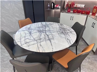 Round Marble New York Milas Dining Table Top For Home Decor