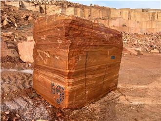 Iran Red Travertine Blocks