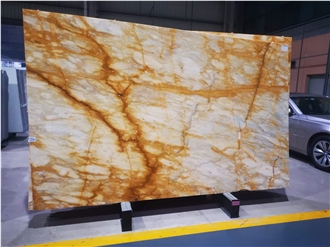 Siena Gold Marble Slabs In Building Decoration Applications