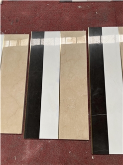 Thassos White And Black Marble Border Floor Skirting