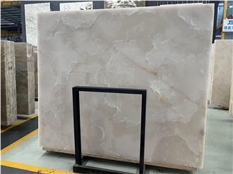 White Onyx Slabs With Brown Veins For Bathroom