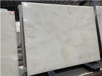 White Onyx Slabs With Brown Veins For Bathroom