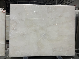 White Onyx Slabs With Brown Veins For Bathroom