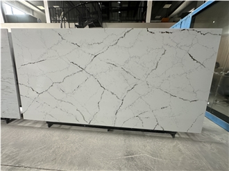 New Design White Quartz Engineered Artificial Stone Slabs