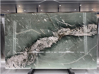 Brazil Dragon Green Quartzite Big Slabs Feature Wall Bookmatch