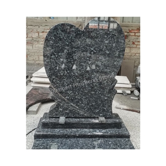 Blue Pearl Granite Heart  Tombstone