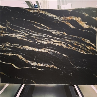 Luxury Polished Fusion Black Granite Slabs