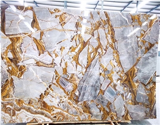 Luxury Versailles Gold Marble Slabs For Wall Cladding