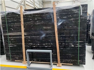 Silver Dragon Marble Slabs, China Nero Portoro Marble Tiles