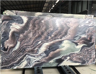 YUANDA Cipollino Ondulato Green Purple Color Marble Slabs