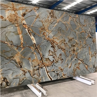 YUANDA Natural Luxury Blue Roma Premium Quartzite Slabs