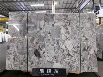 China Panda Grey Natural Marble Slabs