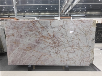 Pink Polished Cristallo Rosa Quartzite Slab For Tiles