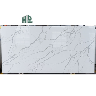 White Calacatta Quartz Slab Artificial Stone