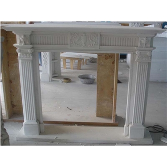 Hot Sales White Hand Carved Marble Fireplace