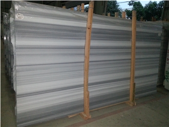 Striato Olimpico Marmara Equator White Marble Slab With Grey Veins