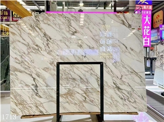 Calacatta Gold Marble Slabs Di Siena White Stone Wall Tile