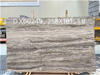 Titanium Silver Travertine Slabs Persian Grey Stone Tile