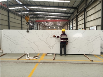 127X64inch Custom Calacatta Laza Extra Quartz Slabs