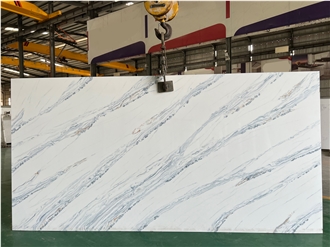 2Cm Or 3Cm White Blue Veins 5067 Quartz Slabs