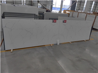 Custom Size Artificial Stone Calacatta 5102 Quartz Slabs