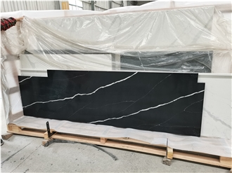 Custom Size Eased Edge Black 5064 Quartz Round Table Tops