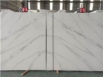 Goldtop Artificial Stone 5044 Volakas Quartz Tiles Slabs