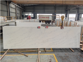 Goldtop Artificial Stone Calacatta Milan Quartz Tiles Slabs