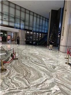 Goldtop New Quarry Natural Cloudy Wave Marble Tiles Slabs