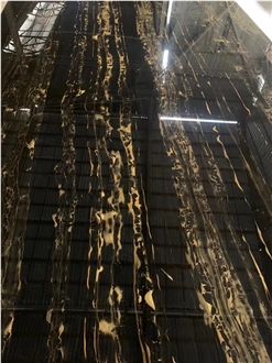 Goldtop New Quarry Natural Portoro Gold Marble Tiles Slabs