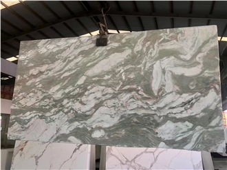 Goldtop New Quarry Natural Tropical Green Marble Tiles Slabs