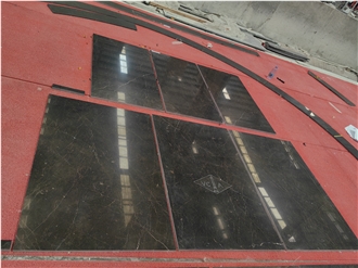 Striking White Veins Quarried Black Marquina Slabs Tiles