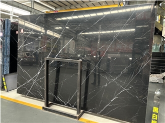 Nero Marquina Marble Slabs In Polished Surface