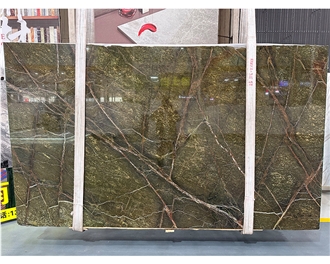 Rainforest Brown Marble Slabs
