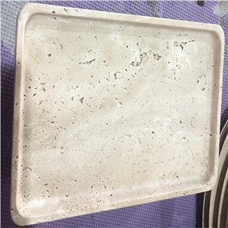 Travertine Footed Tray