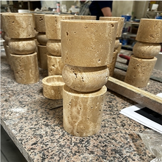 Travertine Table Candle Holder