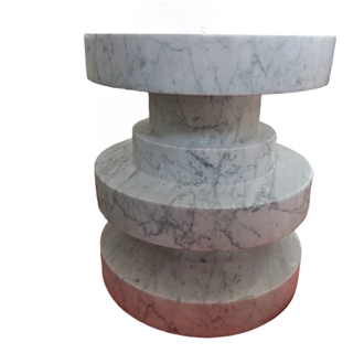 White Marble Side Table For Carrara