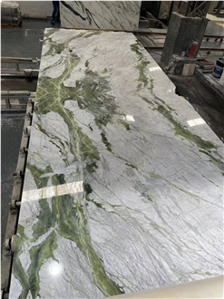 China Ice Jade Glacier Green Marble Slabs