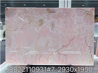 Polished Light Pink Onyx Slabs