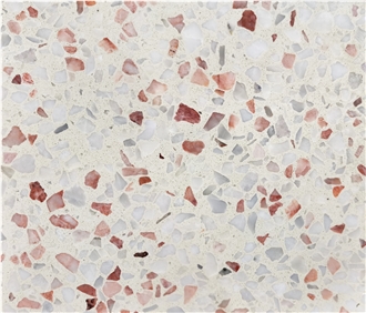 Pink Grain Ivory Color Terrazzo Bathroom Tiles