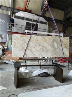 Custom Made Marble Calacatta Macchia Table Tops For Dining