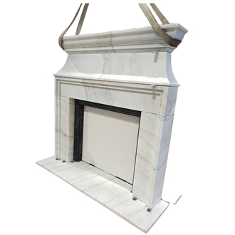 Guangxi White Marble Modern Style Indoor Fireplace Mantel