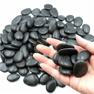 Premium Polished Black Pebbles For Home And Garden Décor