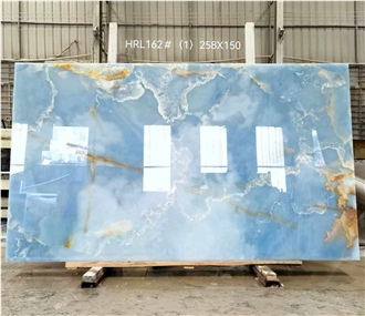 Golden Blue Onyx Slabs Decoration Application Scene