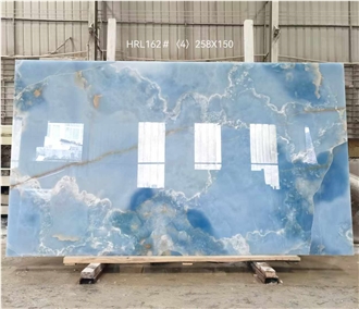 Golden Blue Onyx Slabs Decoration Application Scene
