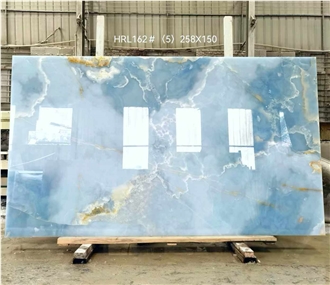 Golden Blue Onyx Slabs Decoration Application Scene