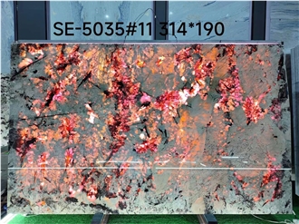 Polished Tourmaline Granite Slabs, Wall Panels