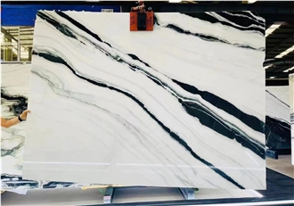 White Panda Marble Polished Slabs